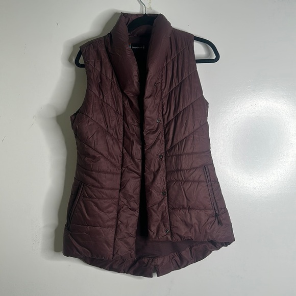 Smart wool smart loft wool burgundy puffer vest size small - Picture 3 of 16